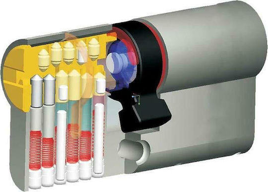 Hugo Locks Κύλινδρος Κλειδαριάς Ασφαλείας GR 3.5S 75mm (30-45) με 5 Κλειδιά Ασημί