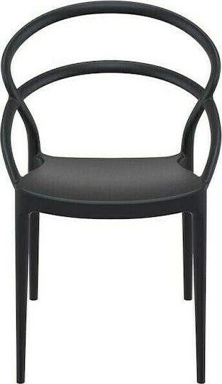 Outdoor Chair Polypropylene Pia Black 54x56x82cm