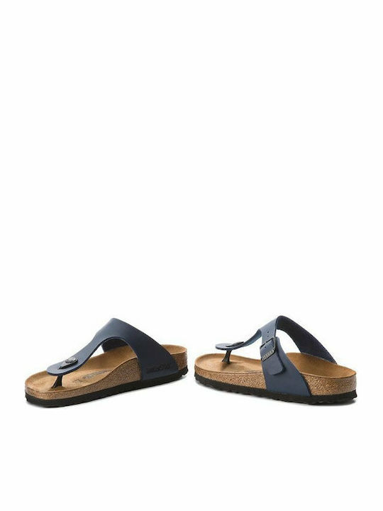 Gizeh Birko-Flor Leder Flache Sandalen für Damen Anatomisch in Marineblau Farbe Schmal Passform