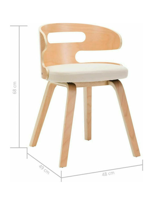 Καρέκλες Τραπεζαρίας Ξύλινες Κρεμ 4τμχ 48x46x68εκ.