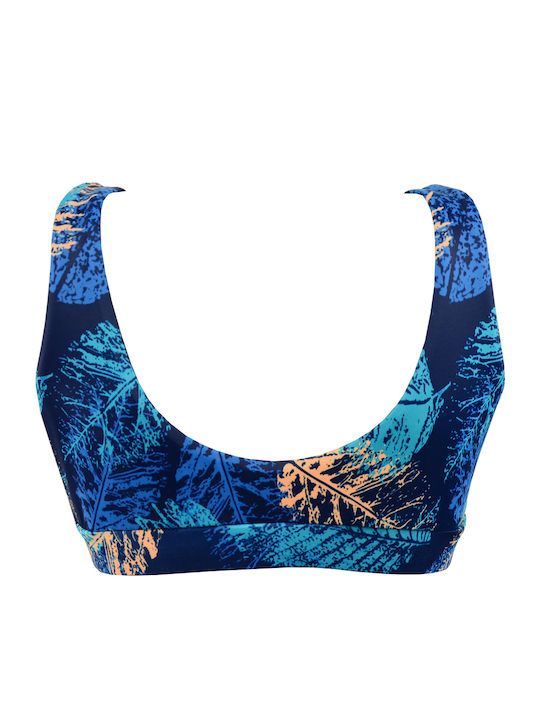 Rock Club Sports Bra Bikini Top BP-2198 Blue Floral BP2198.fern