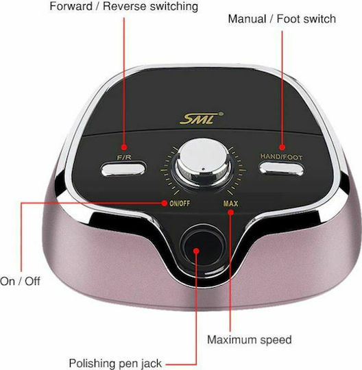SML M3 Nail Drill Power 35W Purple with Pedal with 35000 Rotations per Minute