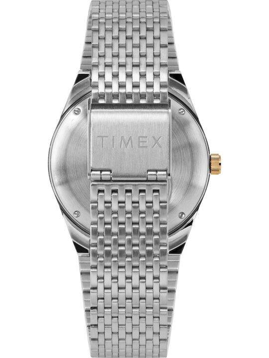 Timex Reissue Ανδρικό Ρολόι 38mm Μπαταρίας με Ασημί Μεταλλικό Μπρασελέ