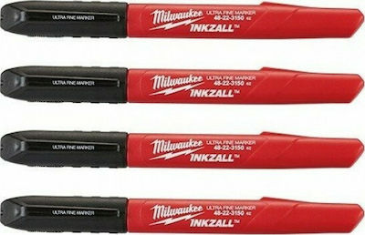 Milwaukee Permanent Markers Black 4pcs