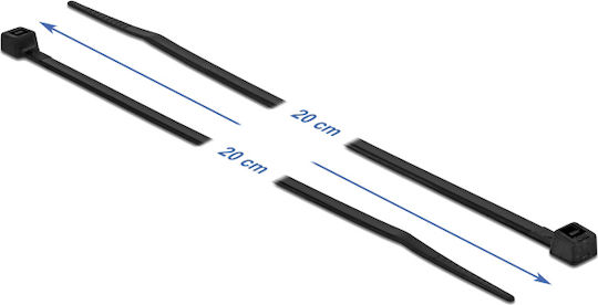 DeLock Cable Ties Plastic 200mm x 4.8mm in Black Colour (100 pcs) (19189)