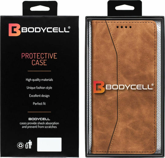 Bodycell PU Leather Wallet Synthetic Leather Brown (Redmi Note 9T)