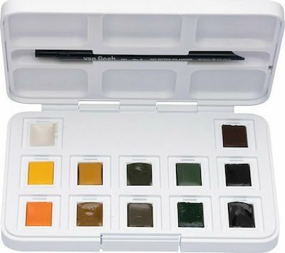 Royal Talens Van Gogh Shades of Nature Set of Watercolours Multicolored with Brush 12pcs 20808641