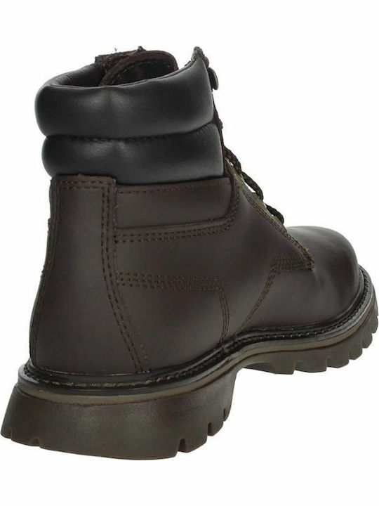 Quadrate Leder Braun Herrenstiefel