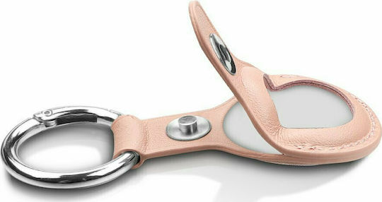 Hurtel Key Ring Θήκη Μπρελόκ Δερματίνης για AirTag σε Ροζ χρώμα