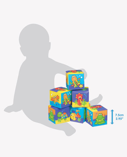 Playgro Soft Waterproof Blocks Bath Toy for 6++ Months 6pcs