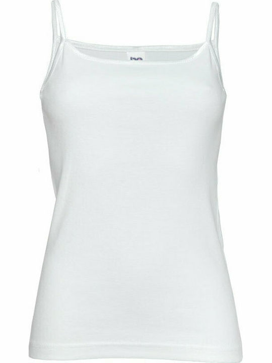 Cotton White Women's T-Shirt with Spaghetti Strap