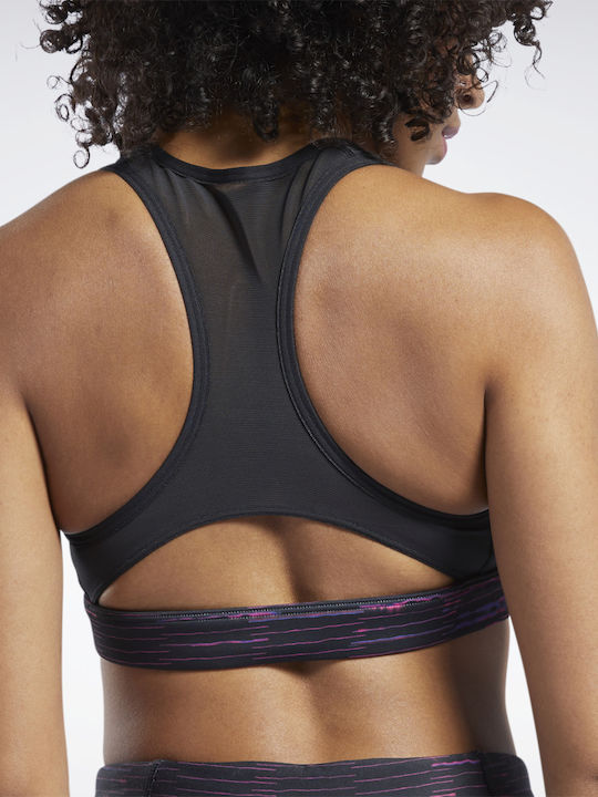 Reebok Running Lux Racer Sports Women's Sports Bra with Removable Padding Black