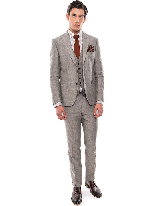 Fragosto Linen Suit by the series Suit - V MA NEFFA2 002 Light Sand