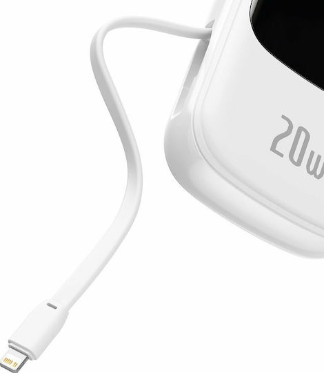 Baseus Qpow Pro Power Bank 20000mAh 20W with USB-A Port and USB-C Port White