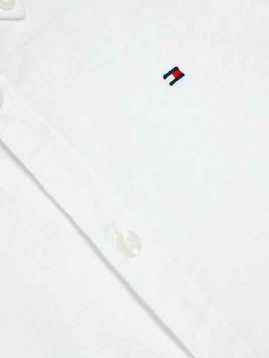 Kids One Color Long-Sleeved White Shirt