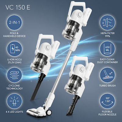 Trotec VC 150 E Rechargeable Stick & Handheld Vacuum 25.2V White