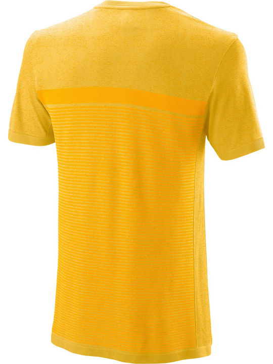 Wilson Bela Seamless Men's Athletic T-shirt Short Sleeve Yellow