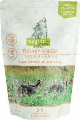 Isegrim Grain Free Puppy Food Pouch with Turkey and Calf 1 x 410gr