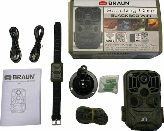 Braun Phototechnik Scouting Black 800 Wifi Κάμερα Κυνηγιού Νυχτερινής Λήψης με Ανίχνευση Κίνησης