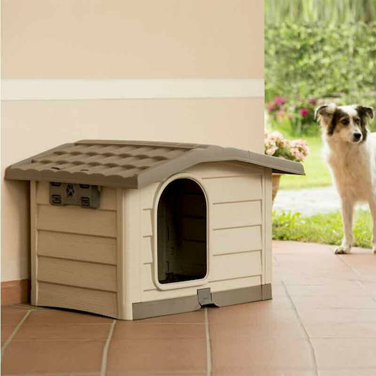 Bama Bungalow Dog House Plastic Outdoor Brown 89x75x62cm