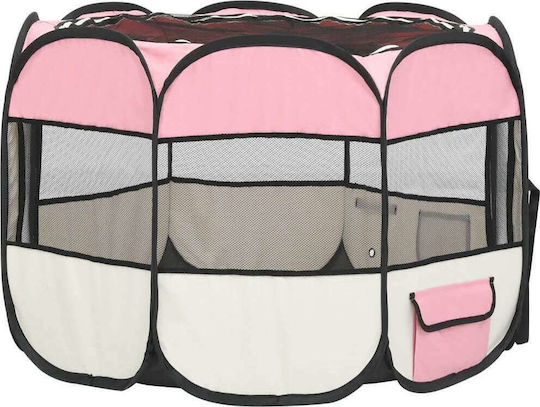 vidaXL Foldable Park Dog Folding Pink 90x90x58cm made of Fabric in Pink Color 90 x 90 x 58cm