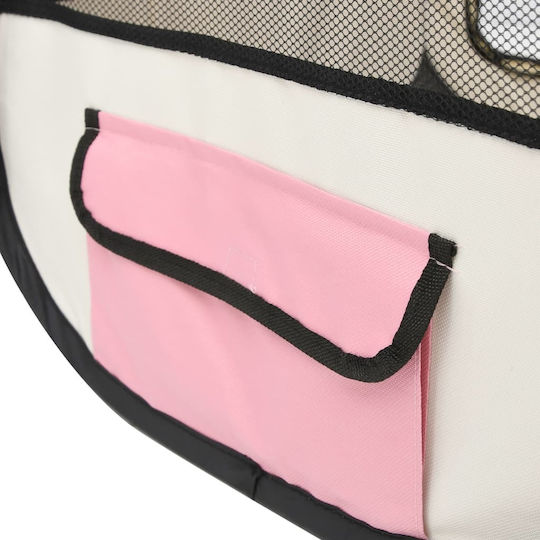 vidaXL Foldable Park Dog Folding Pink 90x90x58cm made of Fabric in Pink Color 90 x 90 x 58cm