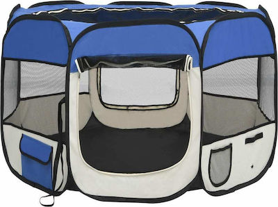 vidaXL Fabric Foldable Dog Park Πτυσσόμενο Μπλε 90x90x58cm Blue