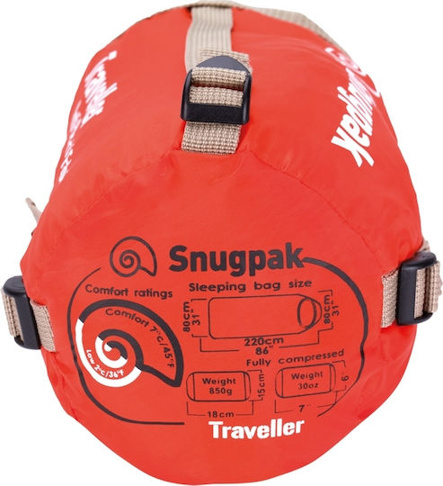 Snugpak Sleeping Bag Single 2 Seasons Travelpak Traveller Petrol