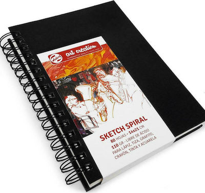 Royal Talens Μπλοκ Ελεύθερου Σχεδίου Art Creation Sketch Book Σπιράλ Μαύρο 110γρ./τ.μ. 14x21εκ. 80 φύλλα