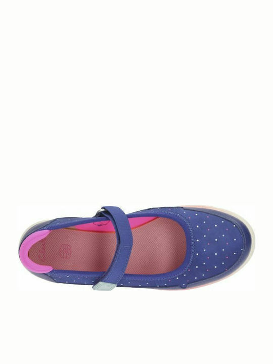 Balerini copii Anatomic cu închidere Hoop & Loop de Piele Albastru Tri Bitsey