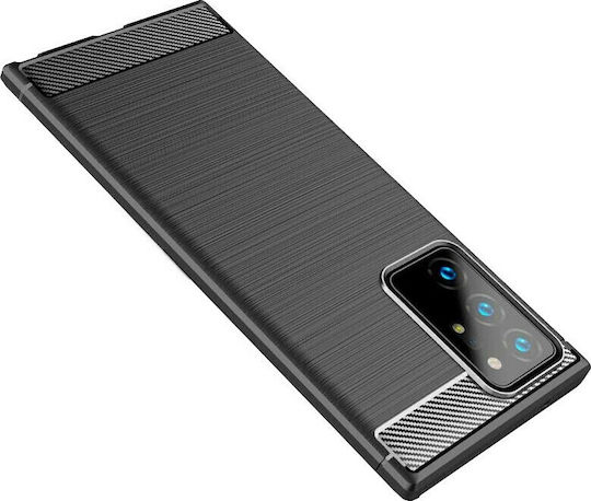 Ancus Carbon Series Umschlag Rückseite Silikon Schwarz (Galaxy Note 20)