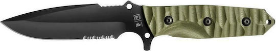 TB Outdoor Maraudeur G10 Serrations Messer Überleben Khaki in Hülle