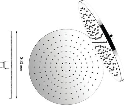 Viospiral Round Showerhead 30cm