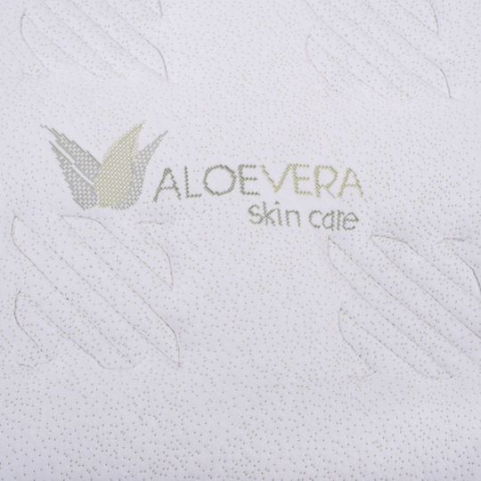 Freebox Double Orthopedic Mattress 150x200x22cm with Springs , Aloe Vera & Topper