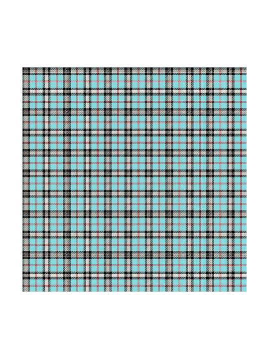 Lino Home Decorative Pillow Case Tartan from 100% Cotton 601 Turquoise 45x45cm.