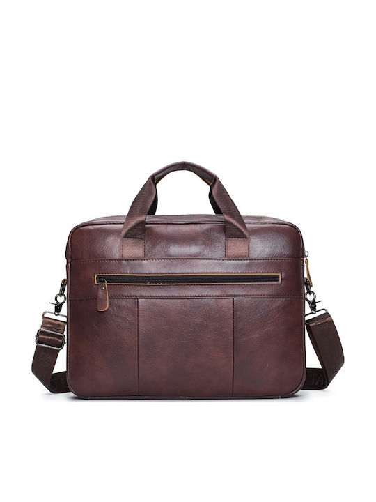 Leather Men's Briefcase Brown