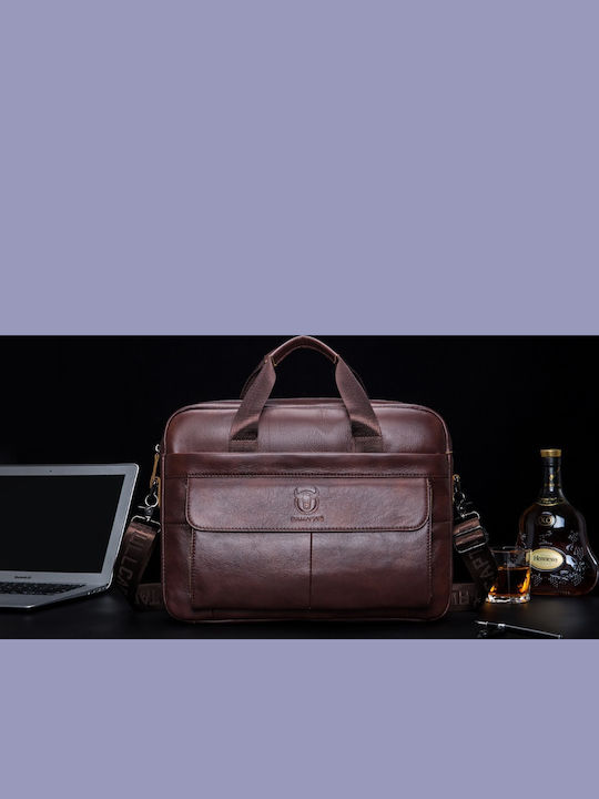 Leather Men's Briefcase Brown