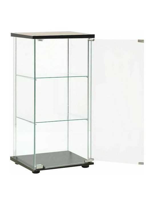 Floor-standing Living Room Display Cabinet made of Particleboard with Glass Black from Baked Glass 42.5x36.5x86cm