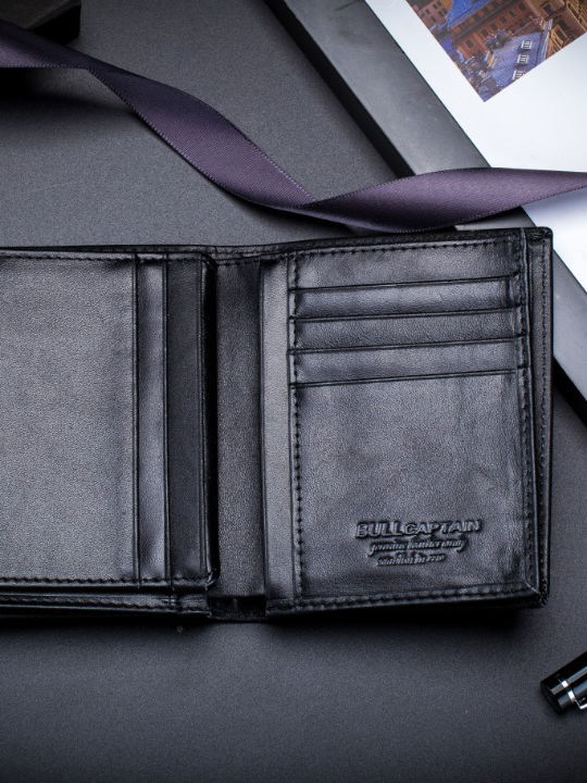 Leather Men's Wallet Classic with RFID Black