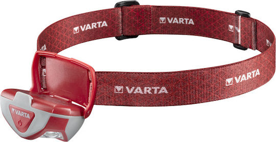 Varta Headlamp LED Waterproof IPX4 with Maximum Brightness 200lm Outdoor Sport H20 Pro 10pcs Red