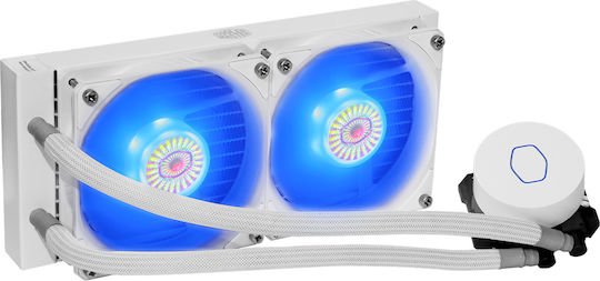 CoolerMaster Masterliquid ML240L V2 RGB (v2) Водно охлаждане на процесор Двоен вентилатор 120мм за Socket AM4/AM5/1200/115x Бял