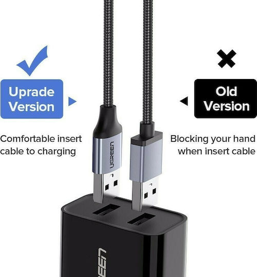 Ugreen US290 2m Braided USB 2.0 to micro USB Cable White (60153)