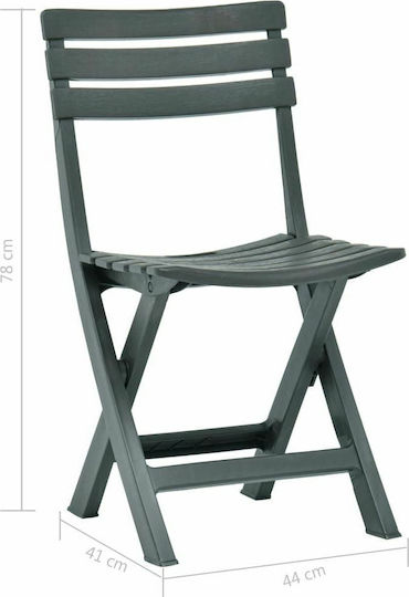 Outdoor Chair Plastic Green 2pcs 44x41x78cm