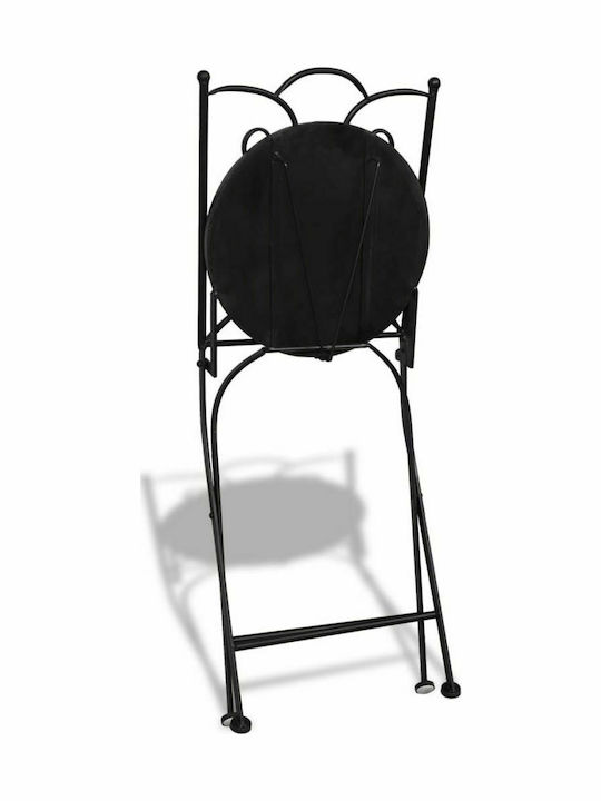 Outdoor Chair Metallic Bistro Blue / White 2pcs 37x44x89cm.