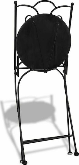 Outdoor Chair Metallic Bistro Blue / White 2pcs 37x44x89cm.
