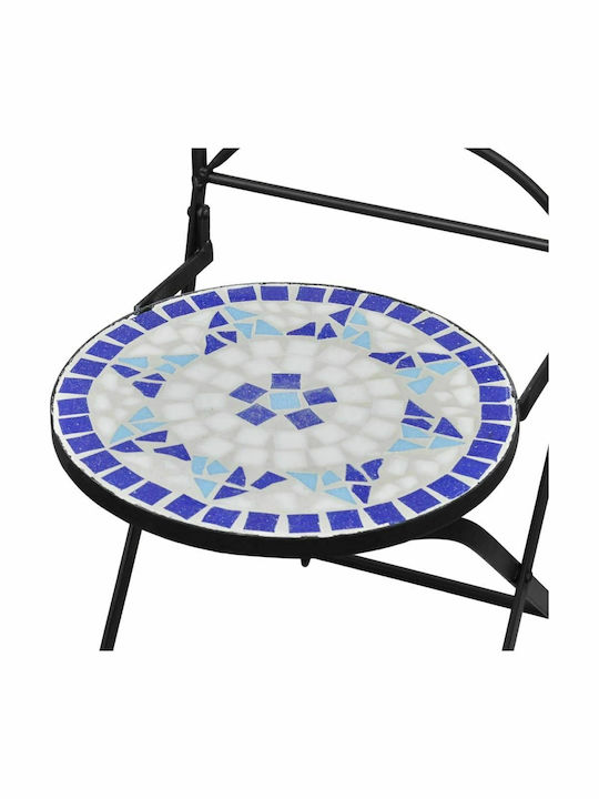 Outdoor Chair Metallic Bistro Blue / White 2pcs 37x44x89cm.