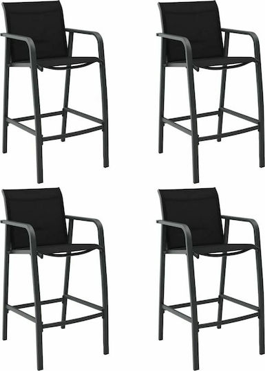 Metallic Bar Stool Grey 4 Pieces 54x63.5x109cm Metallic Bar Stool Grey 4 Pieces 54x63.5x109cm