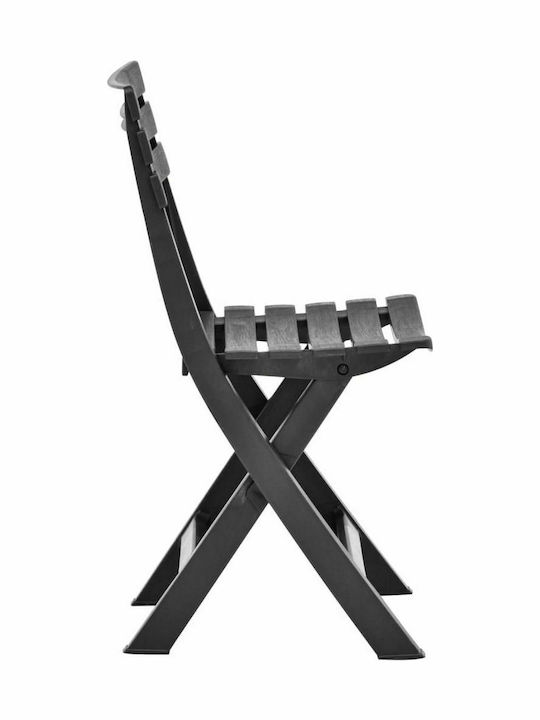 Outdoor Chair Plastic Anthracite 2pcs 44x41x78cm