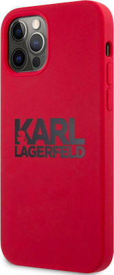 Karl Lagerfeld Stack Logo Back Cover Σιλικόνης Κόκκινο (iPhone 12 / 12 Pro)