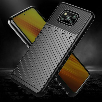 Hurtel Thunder Silicone Back Cover Durable Black (Poco X3 NFC / X3 Pro)